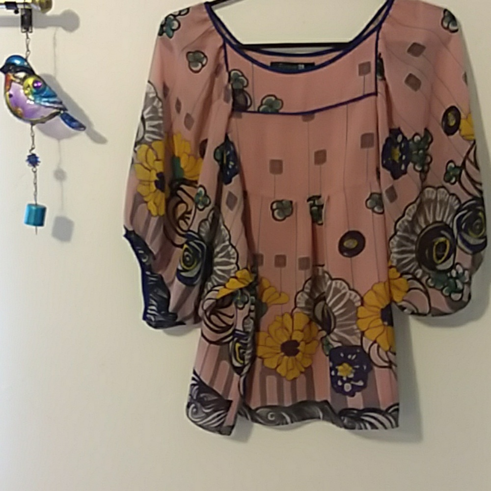 Sheer Flowy Blouse Tee